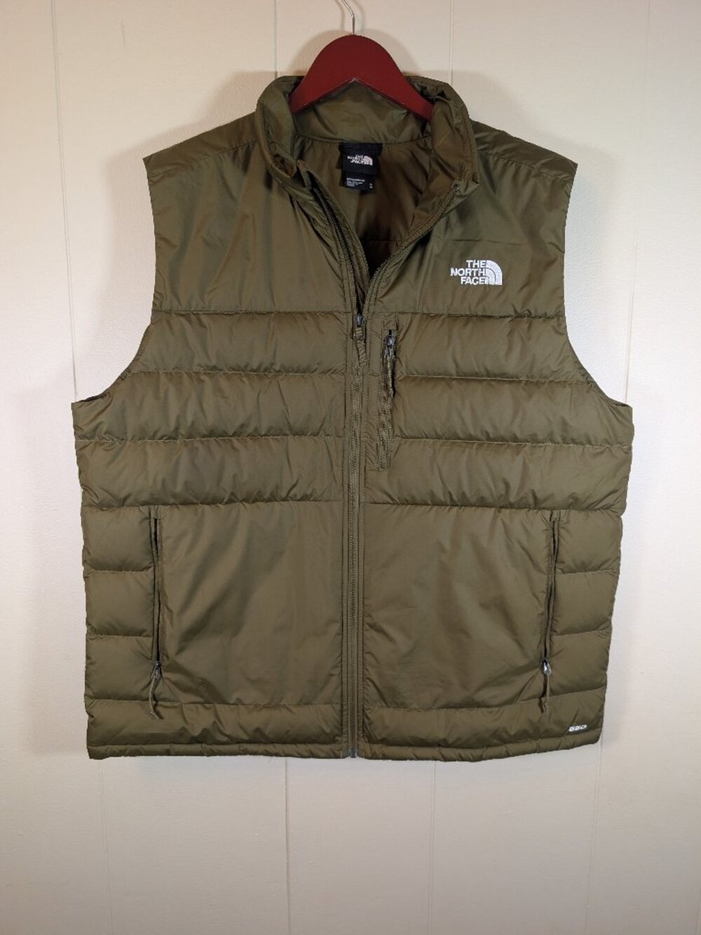 THE NORTH FACE 550 Down Vest Men XL Olive Green Puffer Gorpcore Outdoor
